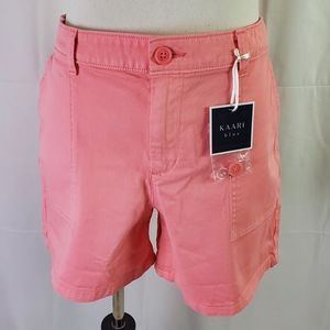 Kaari Blue women's coral colored utility shorts